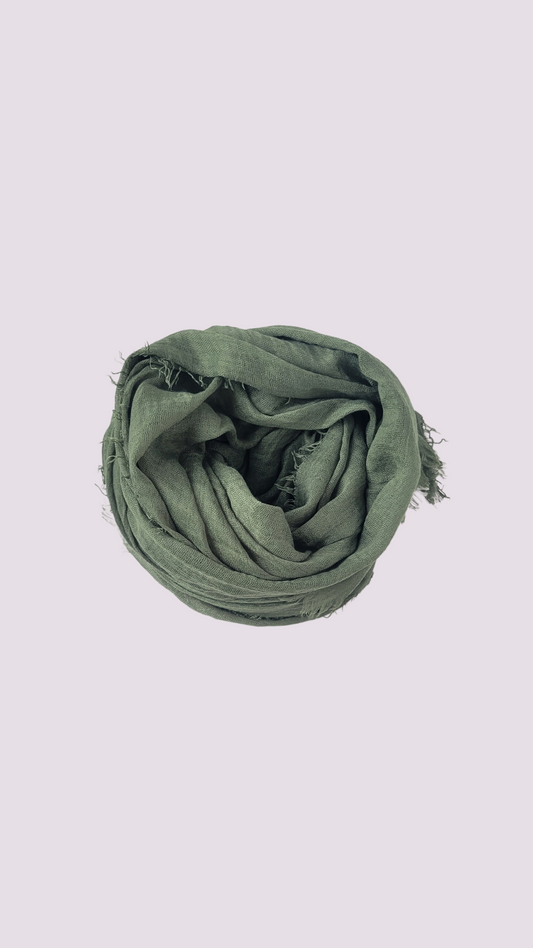 Cotton Crinkle Hijab - Army