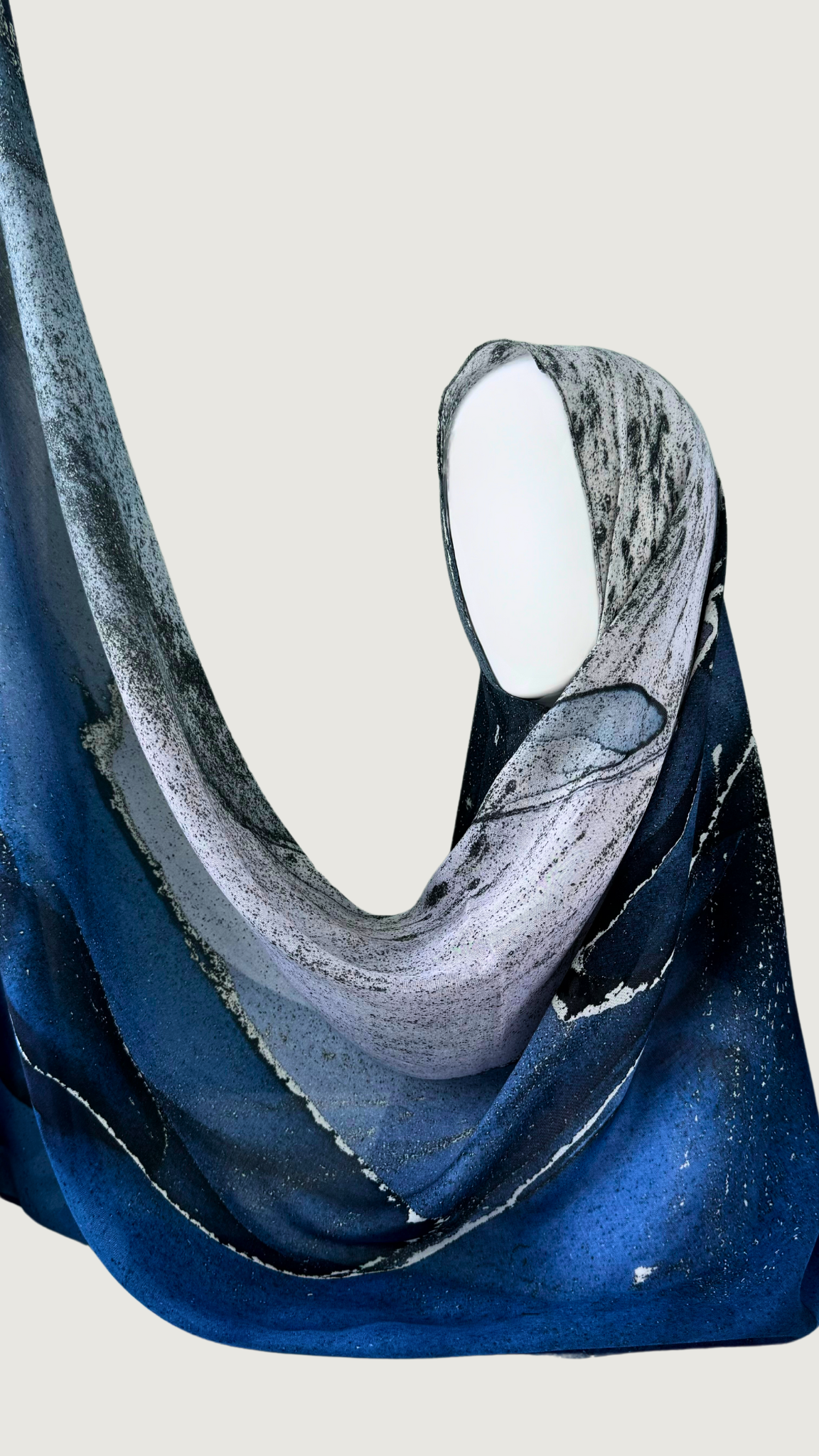 Marble Modal Hijab - Azure