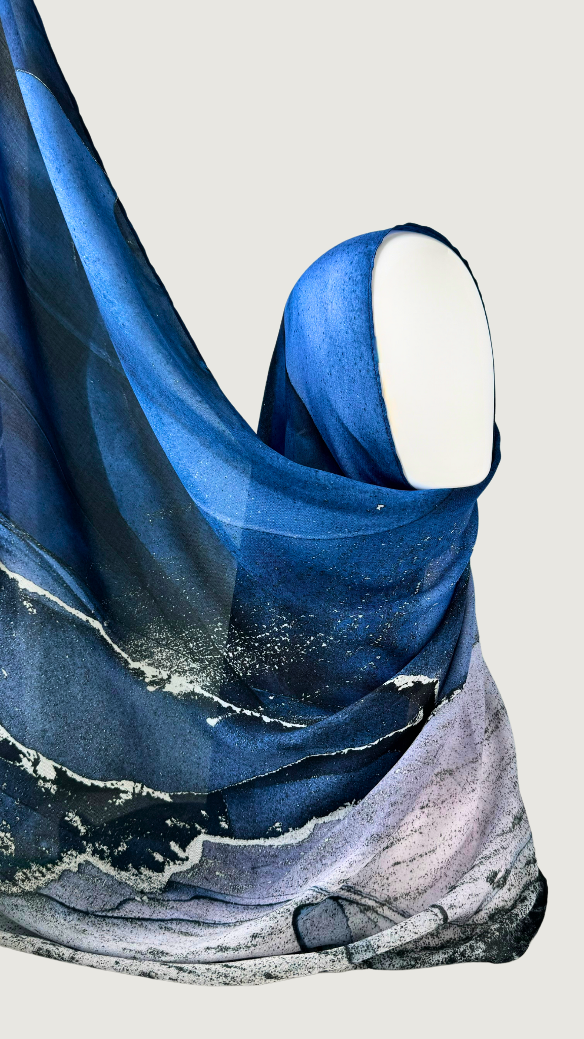 Marble Modal Hijab - Azure