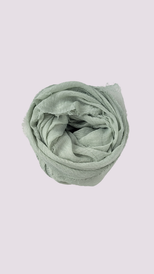 Cotton Crinkle Hijab - Beryl Green