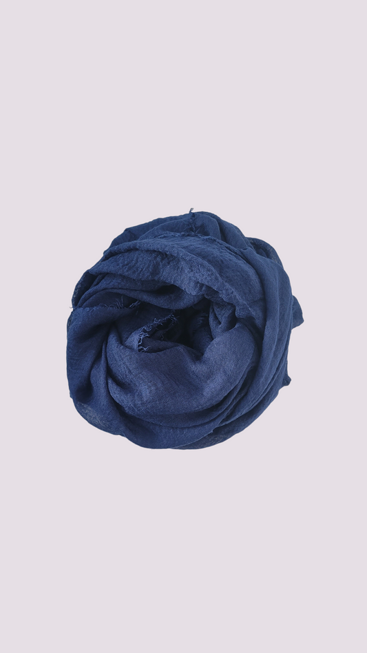 Cotton Crinkle Hijab - Blue Navy