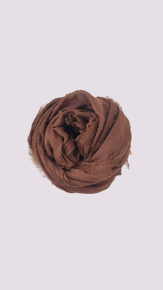 Cotton Crinkle Hijab - Brown