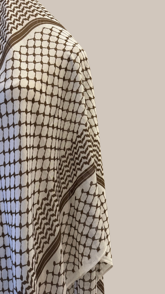 Keffiyeh Print Modal Hijab - Brown