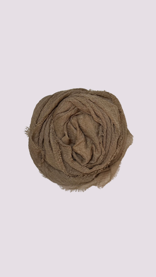 Cotton Crinkle Hijab - Cappuccino