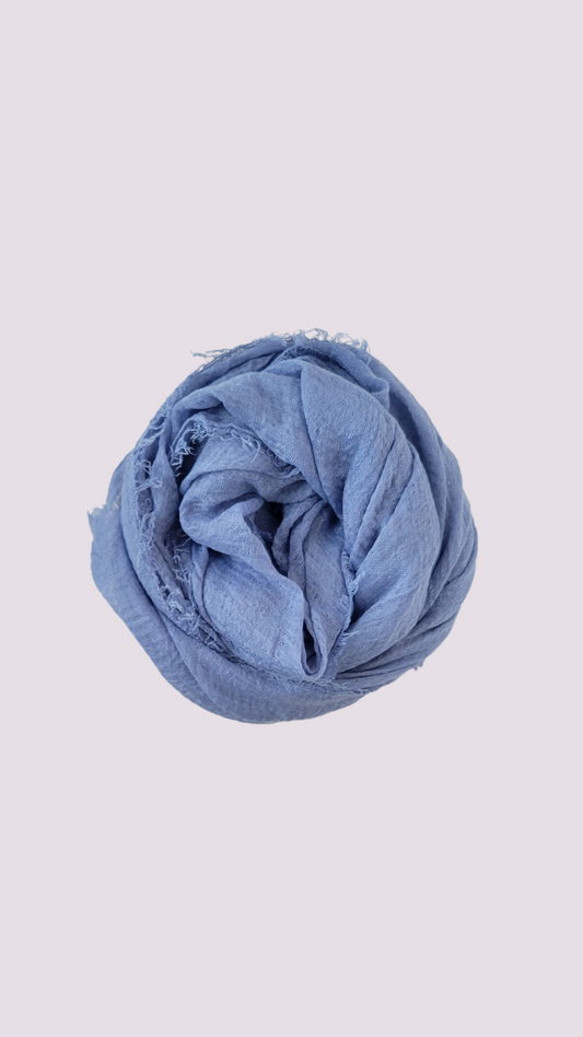 Cotton Crinkle Hijab - Charcoal Blue