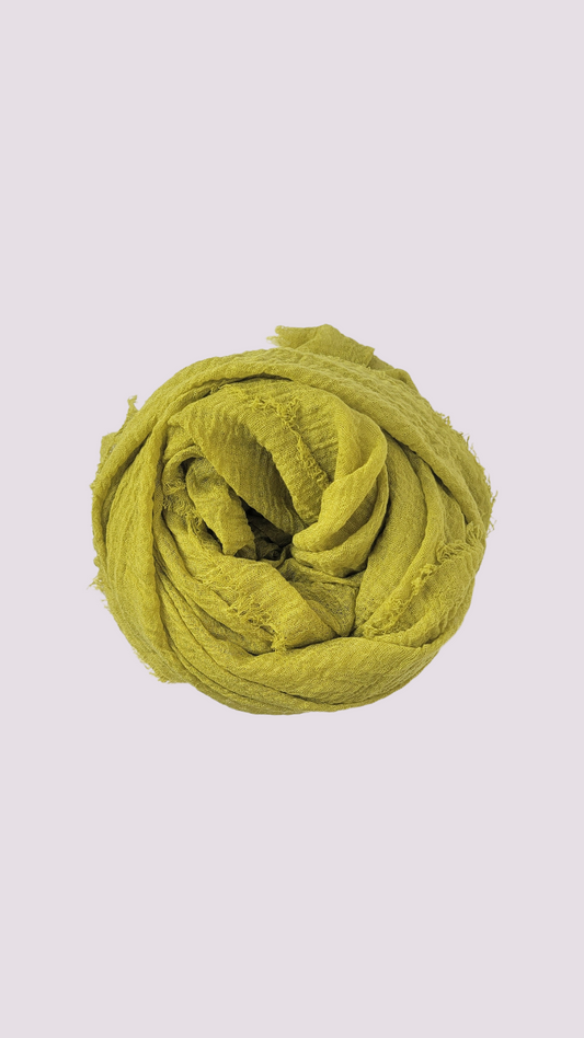 Cotton Crinkle Hijab - Dark Lime