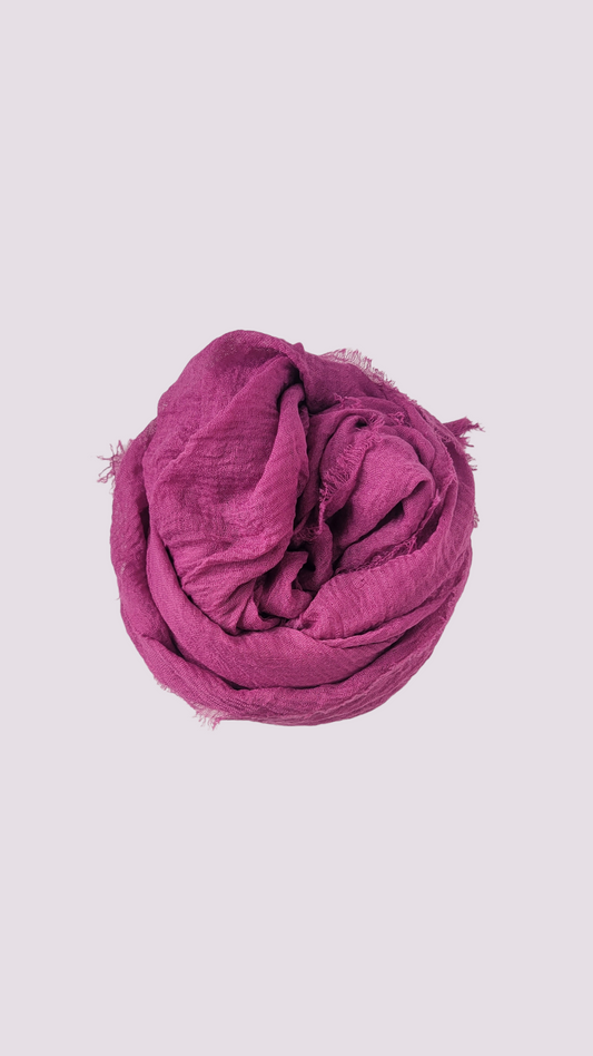 Cotton Crinkle Hijab - Dragonfruit