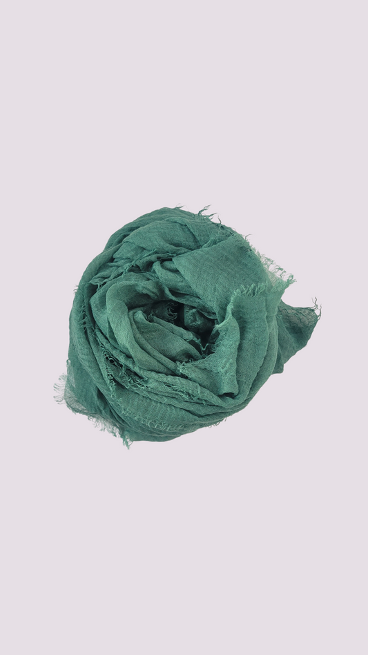 Cotton Crinkle Hijab - Evergreen