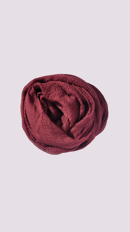 Cotton Crinkle Hijab - Mahogany