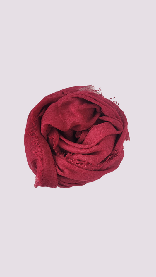 Cotton Crinkle Hijab - Maroon