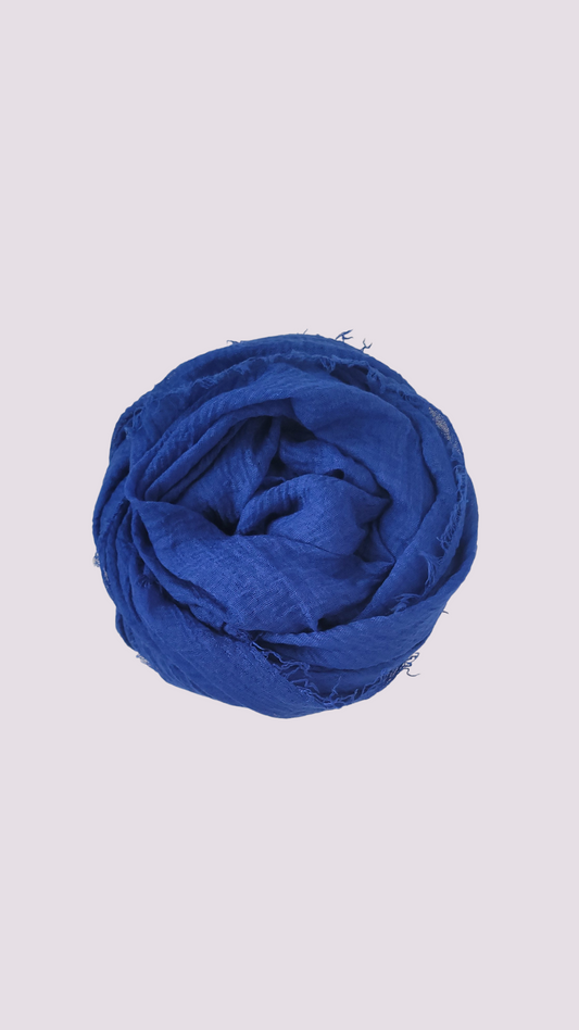 Cotton Crinkle Hijab - Royal Blue