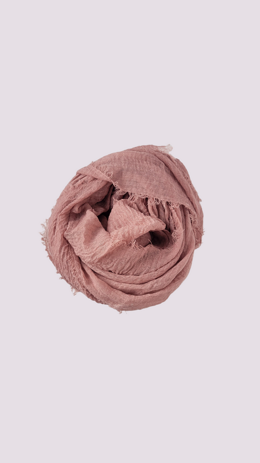 Cotton Crinkle Hijab - Sunset Rose