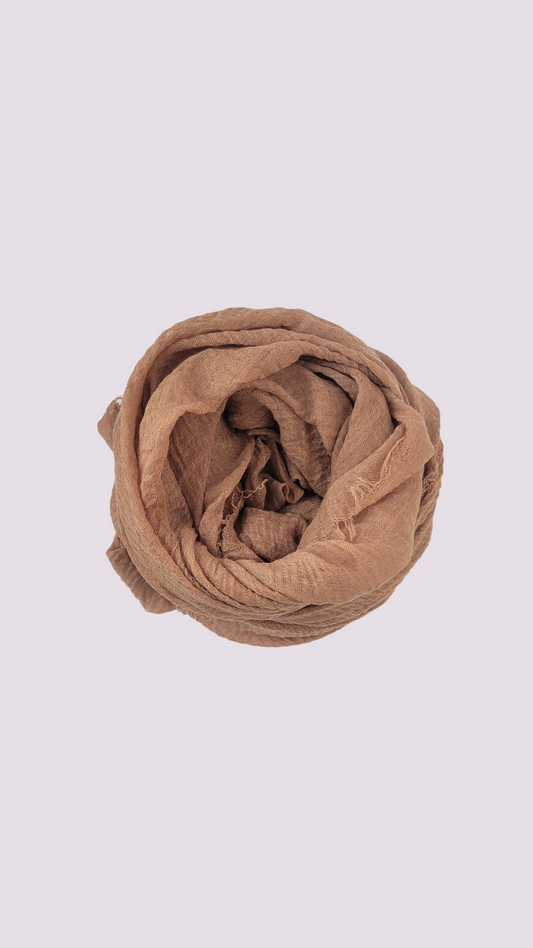 Cotton Crinkle Hijab - Tan