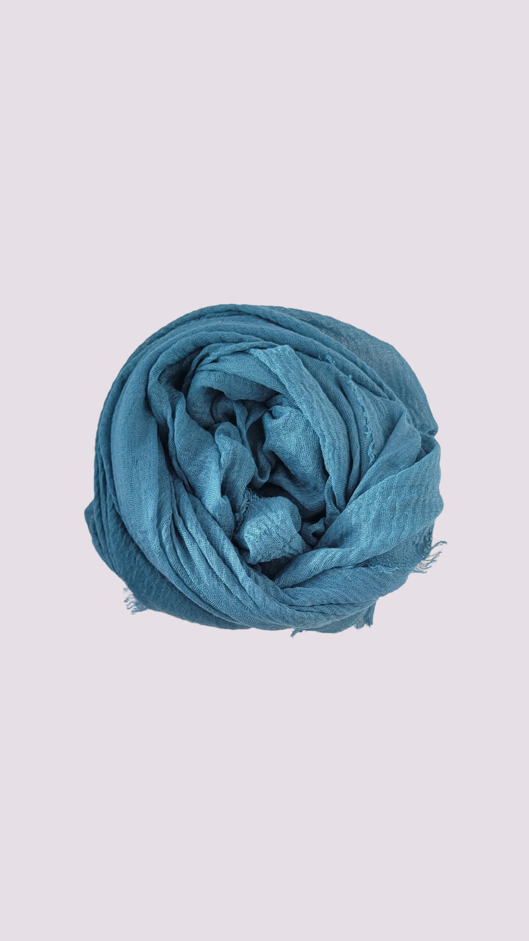Cotton Crinkle Hijab - Teal Blue