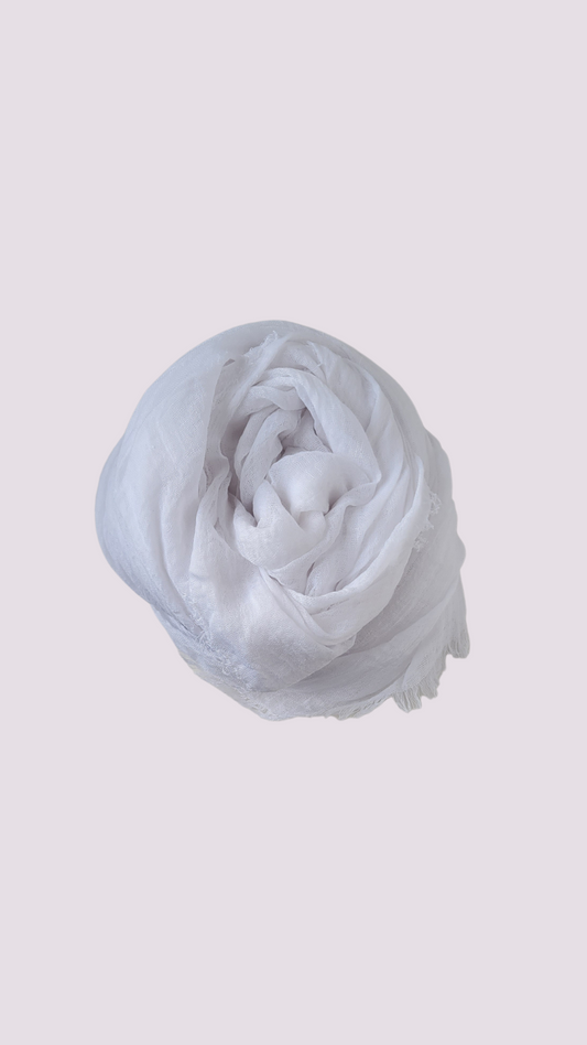 Cotton Crinkle Hijab - White